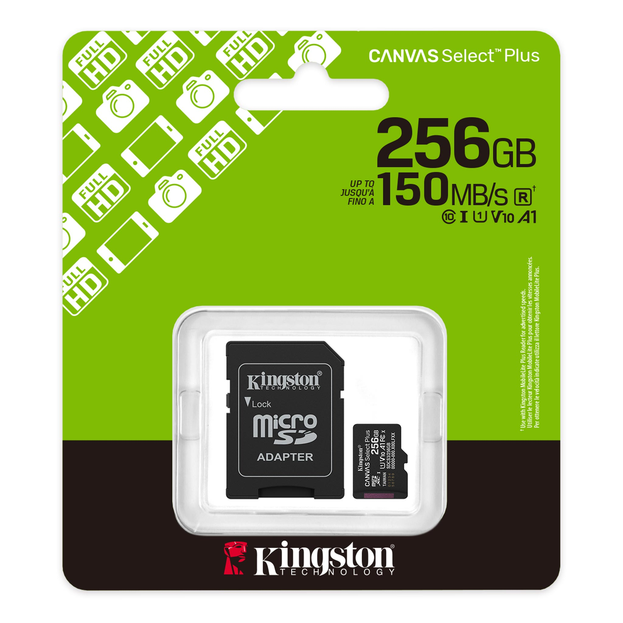256GB KINGSTON MICROSD CANVAS SELECT PLUS A1 SDCS3/256GB