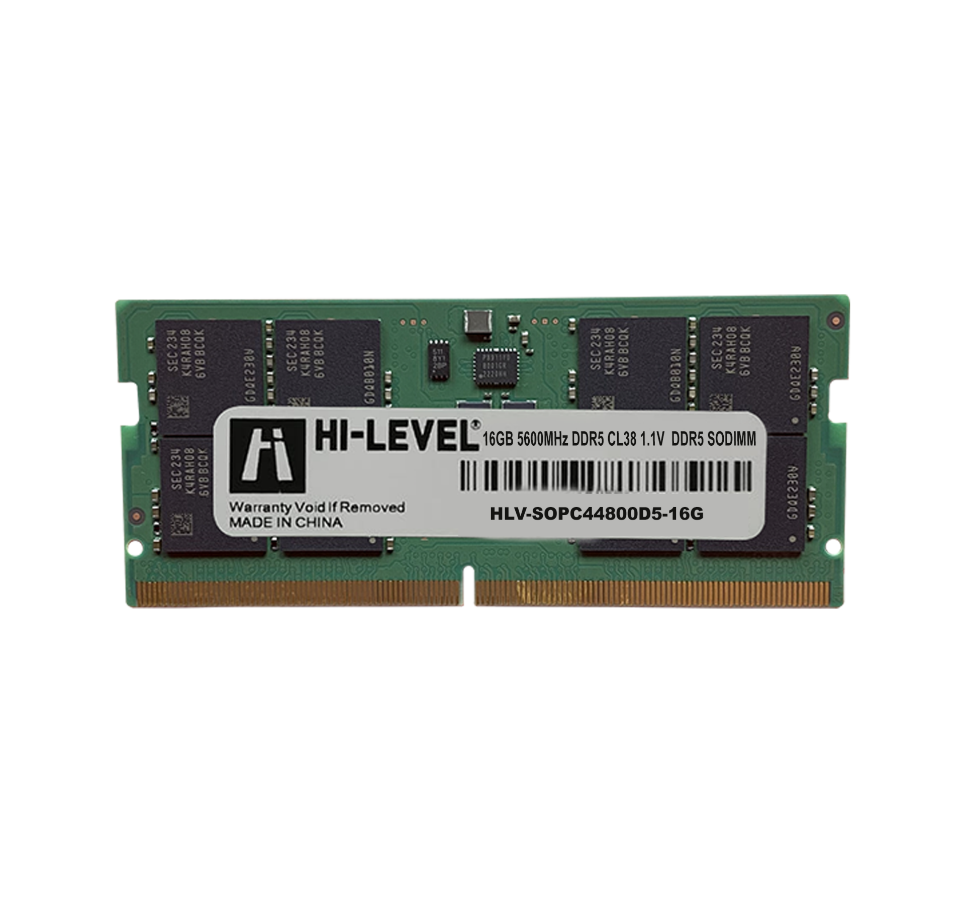 16GB DDR5 5600MHZ SODIMM 1.1 HLV-SOPC44800D5-16G